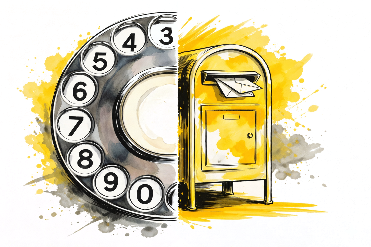 Mailbox and Rotary Phone